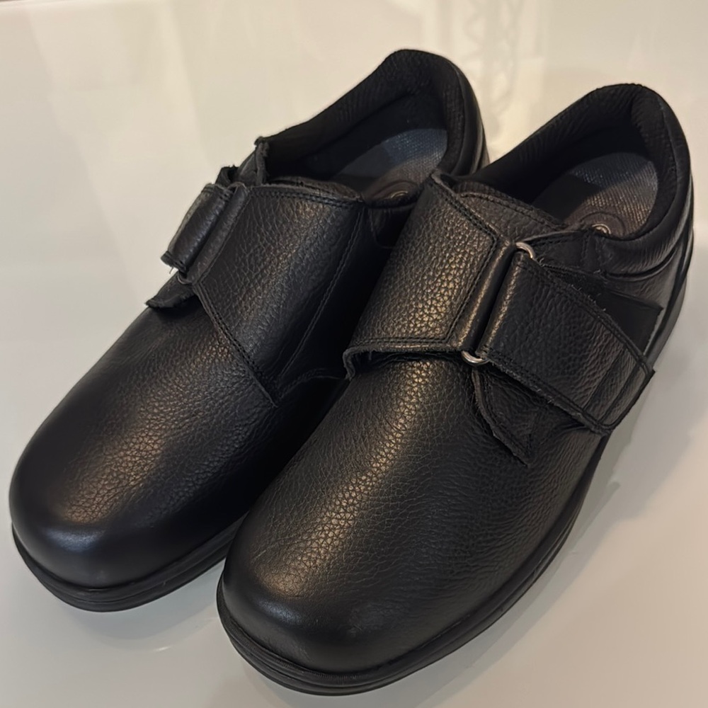 Orthofeet Gel Black Leather Men's Shoes - 11.5 4E